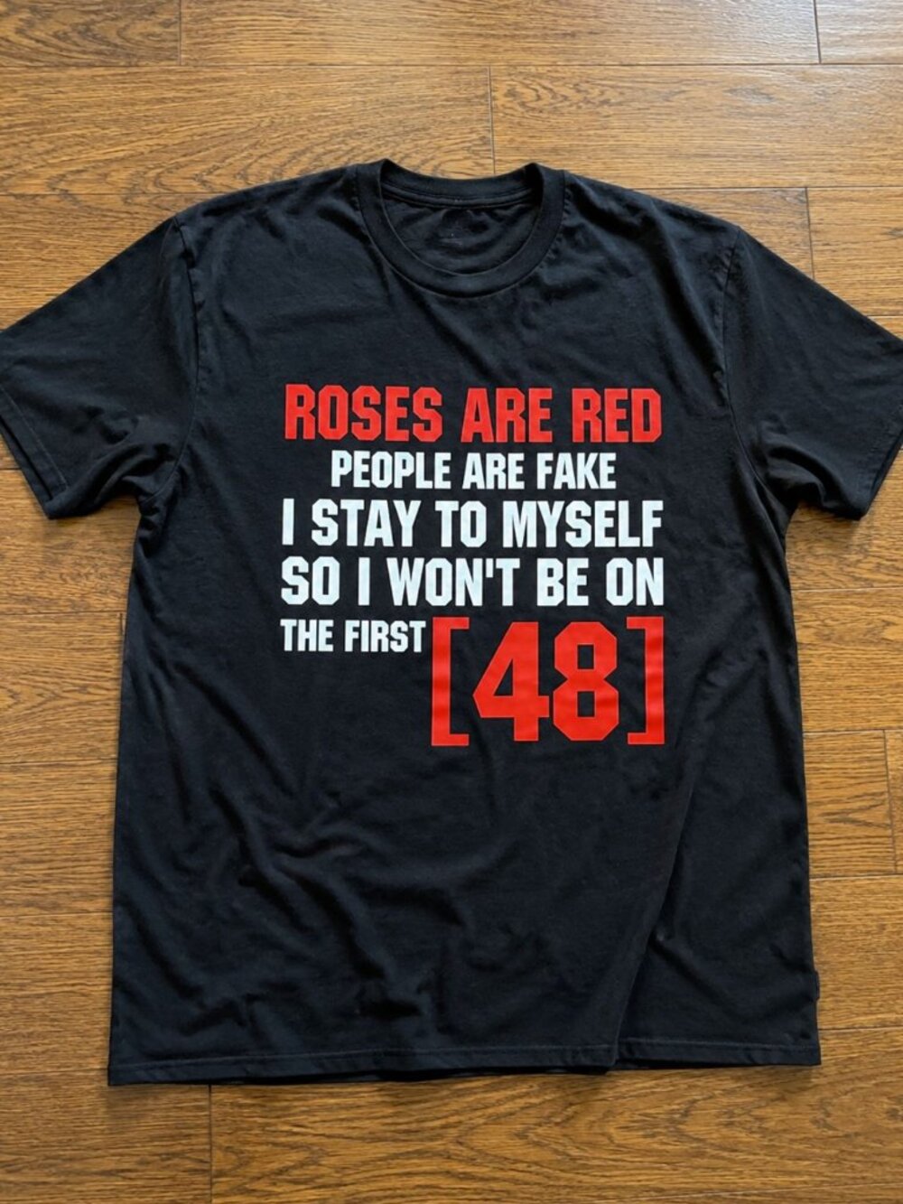 "Roses Are Red People Are Fake" Vintage Graphic Tee Black